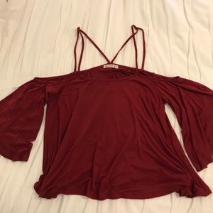 Strappy Flowy Dark red Shirt